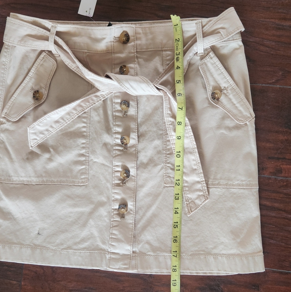 White House Black Market Utility Mini Skirt Color Biscotti NEW!! - Picture 7 of 8